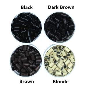 500 Pcs 플레어 유로 잠금 구리 튜브 마이크로 링 링크 비즈 I-Tip 인간의 머리카락 확장 4.0x6.0mm
