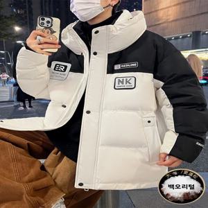 십대 소년의 짧은 두꺼운 다운 재킷 중학생을 위한 겨울 코트 따뜻한 방풍 폴리에스테르 섬유 코트