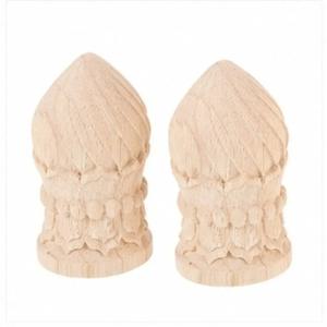 2개 세트의 고급스러운 조각 장식 나무 마감재, 미완성 상태의 견고한 원목으로 제작되어 실내 계단, 침대 기둥, 커튼 막대 장식에 사용 가능