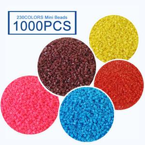 2.6mm 미니 비즈 1000개, 230가지 색상, 퓨즈 비즈, 선물용, 하마 비즈, DIY 퍼즐, 철제 비즈, 고품질