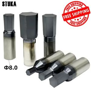 Stuka CT08 HSS-TiCN 회전식 펀칭 커터 도구 스테인레스 스틸용 8mm 생크 내부 육각형