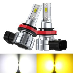 2개 60W 12000Lm 캔버스 H8 H11 H16JP LED 안개등 라다 그란타 칼리나 라르구스 니바 프리오라 베스타 XRAY 화이트 옐로우 듀얼 스위치
