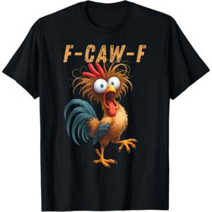 Vintage Crazy Roose Funny Crow F-CAW-F 치킨 유머 티셔츠 여성용 크루넥 반팔 프린트 Unseix Summer Y2k 프린트 탑