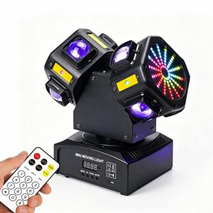 2026 신형 더블 헤드 무빙 헤드 스테이지 조명 RGB LED 레이저 DMX512 28CH DJ 디스코 파티 클럽 조명 (사운드 컨트롤 포함)