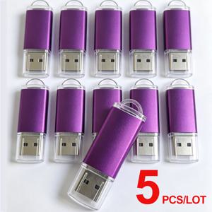 5개입 금속 USB 2.0 플래시 드라이브 고속 16GB 펜 드라이브 32GB 플래시 메모리 스틱 2GB 4GB 8GB 128MB 비즈니스 선물용