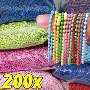 200개 다채로운 혼합 합금 스플릿 점프 링 로브스터 클래스프 아이렛 스크류 핀 키체인 DIY 쥬얼리 제작 액세서리 용품