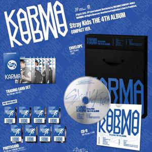 Stray Kids KARMA 4번째 공식 앨범 컴팩트 버전 오리지널 K-pop 음악 CD 랜덤 포토카드 트레이딩 카드 세트