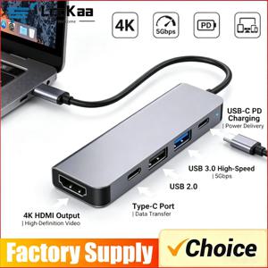 USB C 허브 - 4K HDMI 호환 USB 3.0 2.0 타입 C PD 충전 도크 (맥북, 아이패드, 삼성 S10, 덱스 TV, 마우스, 키보드, USB 디스크 연결 가능)