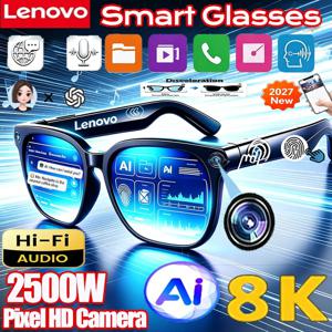 Lenovo 8K 카메라, 2400MP AI 스마트 글래스, 사진 및 동영상 촬영, 블루투스 통화, 번역, 음악 재생 기능이 있는 스마트 선글라스, 2027년 신제품