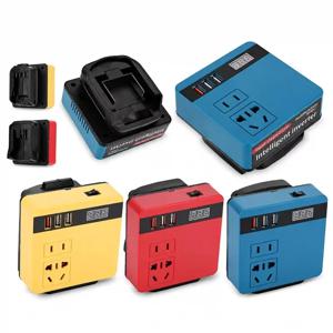 HTMCK 다기능 리튬 배터리 인버터, DC 21V를 AC 220V로 변환, 스마트 고속 충전 기능이 있는 야외용 인버터