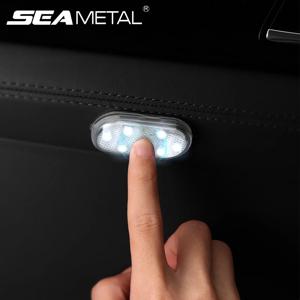 SEAMETAL 미니 자동차 터치 라이트 바닥 트렁크 후드 천장 USB 충전식 자기 주변 램프 자동 인테리어 독서 등