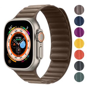 애플 워치 밴드 울트라 4, 3, 2, 49mm, 44mm, 40mm, 45mm, 46mm용 고급 소재 스트랩, 자석 잠금 방식, iWatch 시리즈 12, 11, SE, 10 호환
