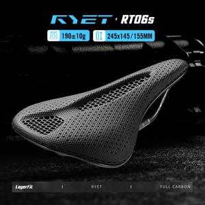 RYET 3D 프린팅 자전거 안장 145MM/155mm 7*9 카본 MTB 자전거 시트 쿠션 트라이애슬론 로드 MTB 산악 자전거 부품