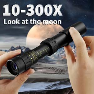 10-300x40 줌 망원경 HD 휴대용 강력한 쌍안경 장거리 전문 단안 사냥을위한 낮은 야간 투시경