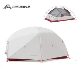 BISINNA 2인용 초경량 캠핑 텐트 20D 380T 나일론 더블 레이어 방수 배낭 텐트 하이킹 여행용 무료 매트 포함