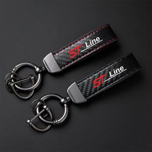 포드 st 라인 stline kuga fiesta 자동차 액세서리 자동차 탄소 섬유 가죽 키 체인 말굽 버클 쥬얼리