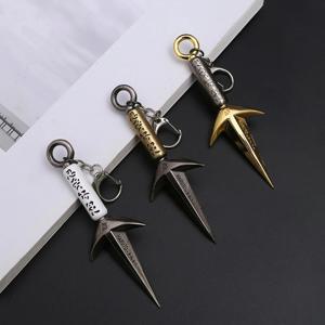 나루토 무기 나미카제 미나토 닌자 쿠나이 애니메이션 주변 장치 9cm 금속 카타나 사무라이 검 모델 액세서리 열쇠 고리 장난감 선물