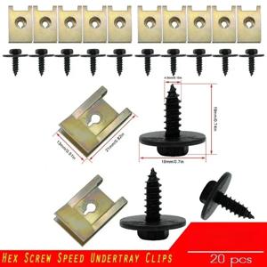 20pcs 육각 헤드 태핑 소켓 볼트 나사 클립 스피드 패스너 엔진 쉴드 언더 트레이 스플래시 가드 BMW 자동차 액세서리