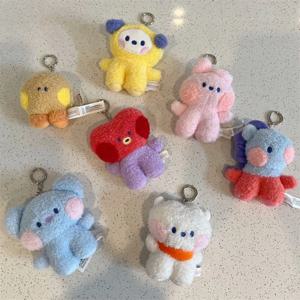 BT21 한국 인기 귀여운 트렌디한 미니 동물 인형 열쇠고리 가방 포장 장식 만화 생일 선물 2026