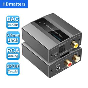 아날로그-디지털 오디오 변환기 PCM L/R 3.5mm Aux 잭 스테레오 오디오-광 토스링크 SPDIF 동축 어댑터 A-D 오디오