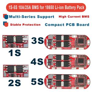 BMS 1S 2S 10A 3S 4S 5S 25A 리튬 배터리 보호 보드 18650 리튬이온 리포 충전기 과충전 과방전 단락 회로 PCB