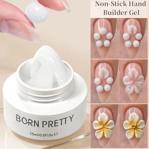 본 프리티 15ml 5D 스컬프팅 젤 논스틱 핸드 빌더 젤 DIY 네일 카빙 젤 (보우, 플라워, 기하학적 모양 네일 디자인용)