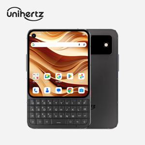 유니허츠 타이탄 2 엘리트 5G 안드로이드 스마트폰, QWERTY 키보드, eSIM 지원, 블랙 & 오렌지 색상, 12GB RAM + 256GB 저장 공간, 120Hz 주사율