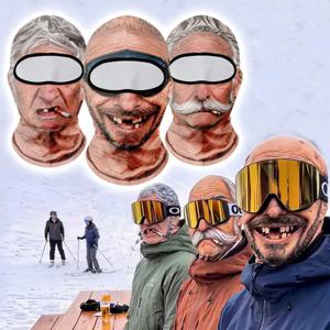 재미있는 디자인의 노인용 스키 마스크, 실제 얼굴을 닮은 모습, 여름/겨울용, 3D 프린팅으로 제작된 풀페이스 마스크, 스키, 스노보드, 야외 스포츠에 적합, 독특한 선물