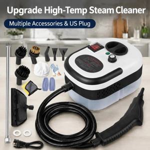 2500W 고온 스팀 클리너, 99.99% 살균 효과, 110V, 휴대용, 다양한 표면에 사용 가능, 강력한 깊은 세척, 미국식 플러그