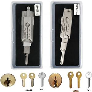 전문 자물쇠 수리공 도구, SS001Pro SS002Pro 2 in 1 픽&디코더, 잠금 실린더 디코딩 및 잠금 해제용 수공구 (보관함 포함)