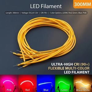 5PCS 360mm 460mm 3V LED COB 유연한 울트라 슬림 필라멘트 나선형 전구 필라멘트 레트로 에디슨 전구 부품 조명 스트립 장식