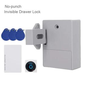 스마트 센서 보이지 않는 잠금 RFID 카드 Keykob 서랍 잠금 숨겨진 펀치없는 디지털 잠금 장치 캐비닛 옷장 가구에 대한 DIY