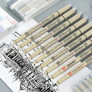 사쿠라 피그마 마이크론 펜 세트, 블랙 파인라이너 마커, 스케치 만화 만화 드로잉 아트 디자인, 방수 안료 잉크, 11 개
