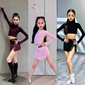 여아용 새 가을 겨울 하이넥 긴팔 데님 삼바 불파이팅 차 룸바 트레이닝복 태슬 스커트 세트