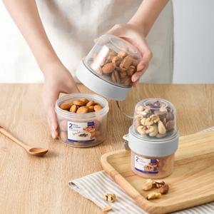 휴대용 아침식사 컵 샐러드 컵 요거트 시리얼 오트밀 간식 파르페 용기 샐러드 드레싱 홀더 뚜껑과 포크 포함