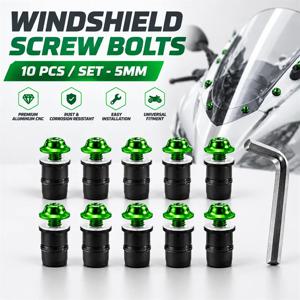 카와사키 Z900 Z750 Z1000 Z650 Z800 Z400 Z1000SX Z900RS 5mm 10개 오토바이 윈드스크린 윈드쉴드 볼트 나사 너트 패스너