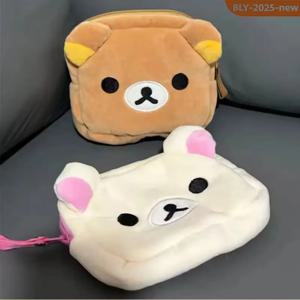 만화 리락쿠마 메이크업 정리함 보관 가방 귀여운 만화 곰 인형 카와이 화장품 가방 화장대 뷰티 케이스 선물