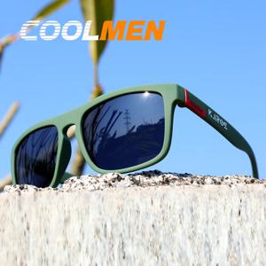 COOLMEN 패션 편광 사각형 선글라스 남성 여성 럭셔리 브랜드 디자이너 남성용 선글라스 운전 낚시 UV400 안경 남자