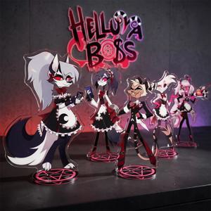 Helluva Boss Maid 시리즈 Hazbin Hotel 15CM 귀여운 애니메이션 아크릴 스탠드 키체인 풀 세트 Loona Fizzarolli 데스크 장식 수집 선물
