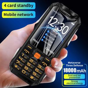 이미 Q9 GSM 2G 휴대폰 4개 SIM 카드 지원 러기드 바형 휴대폰 3.5인치 HD 디스플레이 대용량 배터리 큰 소리 큰 버튼 듀얼 토치