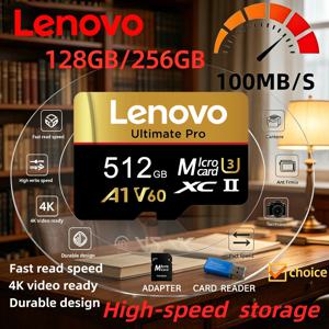 레노버 마이크로 TF SD 카드 메모리 카드 고속 TF 플래시 카드 128GB 256GB 512GB U3 V60 4K 풀 HD GoPro 액션 카메라 스위치용