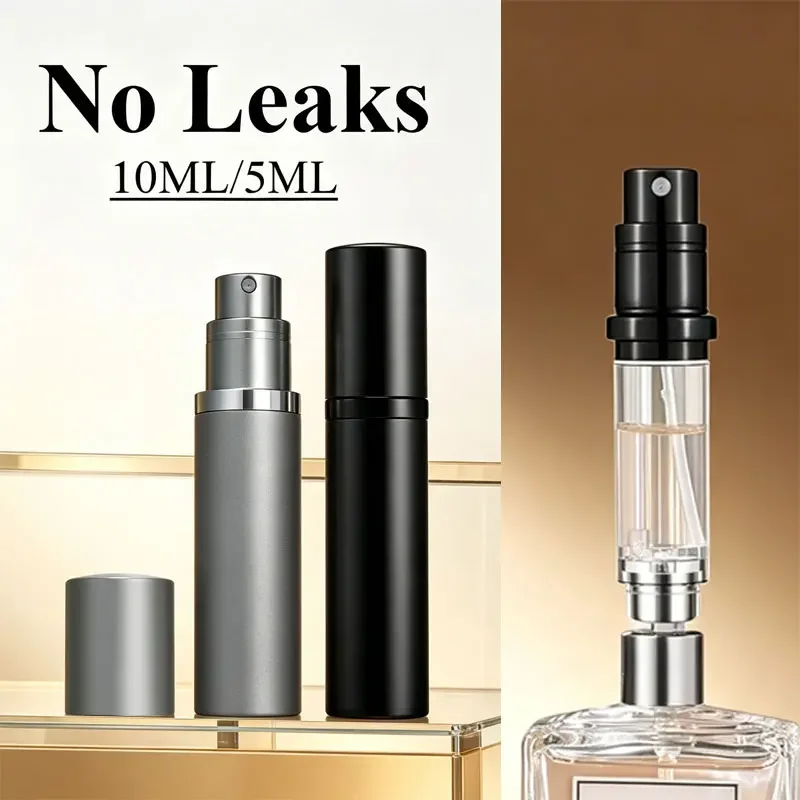 10/5ml 휴대용 향수 분무기, 화장품용 소형 알루미늄 스프레이 공병, 여행용 리필 가능한 용기