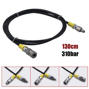 130cm 고압 충전 호스, 충전용 호스, 스테인리스 스틸 8mm 남성-여성 퀵 디스커넥터, 310bar/4500psi, 압축 공기
