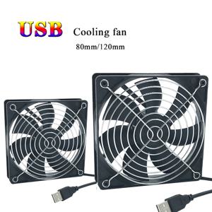 120x120x25mm 80x80x25mm 수신기 DVR Xbox TV 박스 라우터용 12V USB 전원 냉각 케이스 팬