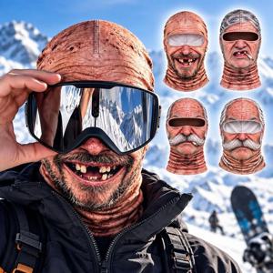 재미있는 3D 얼굴 모양의 발라클라바 모자, 얼굴 전체를 가리는 후드형 발라클라바, 오토바이, 스키, 야외 활동 시 얼굴을 보호하는 따뜻한 발라클라바 모자