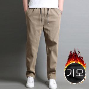 겨울 남성 밴딩 융털 기모바지 면바지 스판 배기 테이퍼드 바지 BJ043