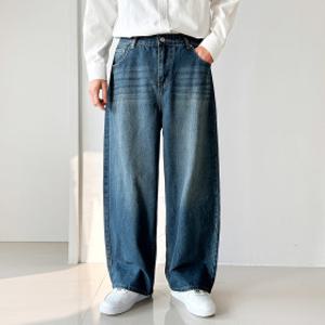와이드핏 완성 M1022 솔트워싱 와이드벌룬 데님진 캐주얼 데일리룩 매일입는 청바지 S~3XL 3color
