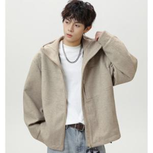 제이피엠 남자 울라이크 후드 집업자켓 오버핏 봄 가을 간절기 아우터 모직 숏자켓 데일리 후드점퍼 TZ601