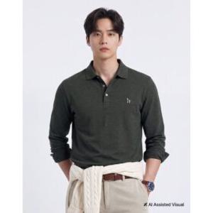헤지스 HZTS6F302K3_BS 남성 라운드넥티셔츠 반팔 26FWSOFT COTTON 카키 인터록 폴로 셔츠 LE122234817
