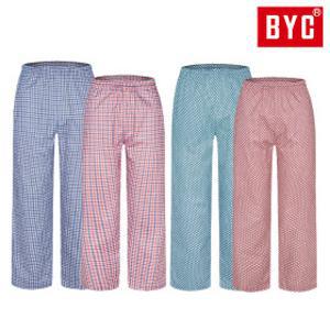 BYC 면60수 체크9부파자마 빅사이즈남성여성커플잠옷바지